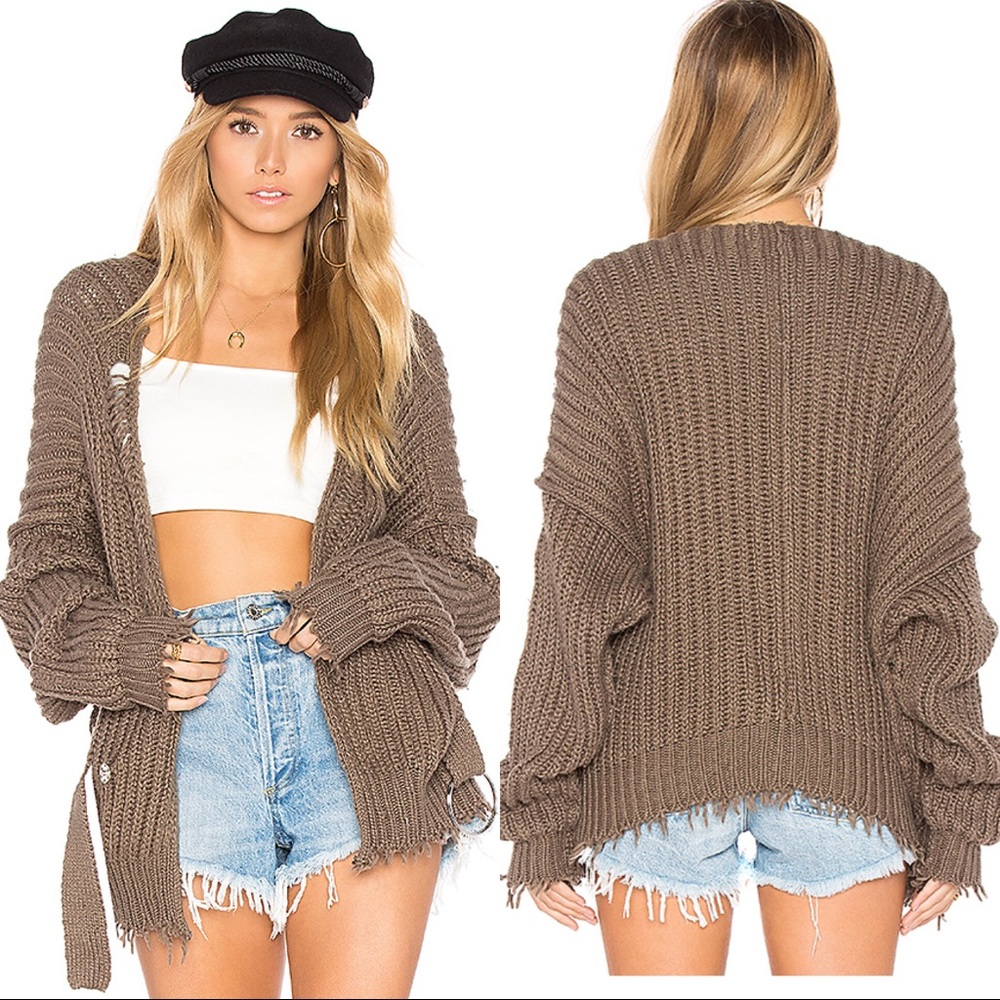 NWT WILDFOX COUTURE: Solid Cardigan, Olive -Sz: XS